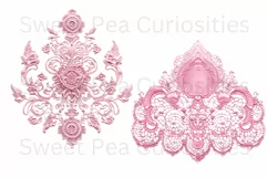 Embroidery, Flowers, Lace, PNG, Clipart, Pink Product Image 2