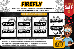 Printable Firefly Summer Counting Activities Worksheets Product Image 2