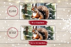 Watercolor Squirrel Mug Wrap Design, Christmas Coffee Cup Product Image 2