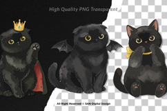 15 Bundle Watercolor Dark Cats Kitten Demon Devil Pet Product Image 2