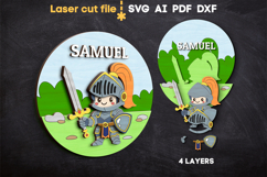 Baby Name Sign Knight SVG laser cut file for Glowforge Product Image 2
