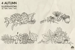 Autumn floral illustrations SVG PNG EPS Product Image 2