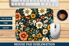 Victorian Garden Flower Mouse Pad | Mouse Pad Sublimation Product Image 1