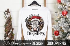 Holy Cow It's Christmas Sublimation Design - Heifer PNG Product Image 1