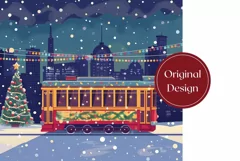 Christmas Tumbler Wrap, Christmas Tram Tumbler Template Product Image 2