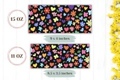 Cartoon Flowers Mug Wrap Design, Cute Flowers Mug Template Product Image 2