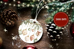 Watercolor Christmas Baubles Ornament PNG, Winter Ornament Product Image 2