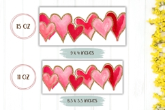 Pink Love Hearts Mug Design, Valentines Day Mug Sublimation Product Image 2