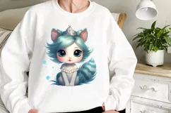 Adorable Cat Mermaid Clipart, Watercolor Clipart Product Image 2
