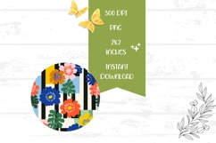 Floral Round Earrings, Pop Art Flowers Round Earrings PNG Product Image 2