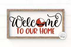 Welcome To Our Home Santa SVG | Christmas Round Sign Design Product Image 2