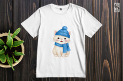 Cute Winter Cat Clipart Sublimation PNG Product Image 2