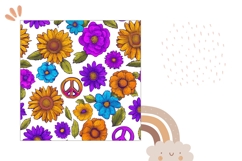 Hippie Pillow Case, Summer Pillow Sublimation Product Image 2