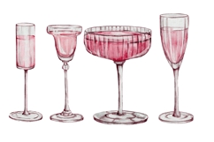 Watercolor fastive glasses png clipart 10 items Product Image 2