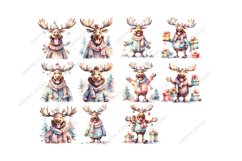 Pastel Christmas Clipart Christmas Moose Clipart Product Image 7