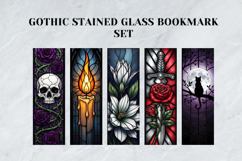 Gothic Stained Glass Bookmark Set,Printable Cathedral Window Product Image 2