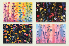 Rainbow Wildflowers Cutting Boards sublimation Design Product Image 2