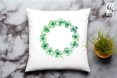 Watercolor Shamrock Frame Clipart Sublimation PNG Product Image 2