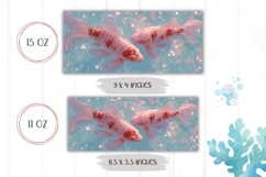 Koi Fish Mug Wrap, Sea Coffee Mug, Glitter Mug Sublimation Product Image 2