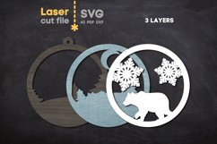 Bear Christmas Ornament SVG laser cut file for Glowforge Product Image 3