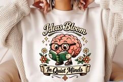 Ideas Bloom In Quiet Minds Funny Brain Reading Book Shirt Product Image 2