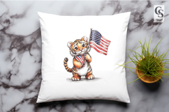 Patriotic Tiger Clipart PNG Product Image 2