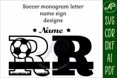 Football or Soccer Capital Monogram Letter R SVG Product Image 2