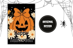 Retro Pumpkin Garden Flag Design, Halloween Garden Flag Product Image 2