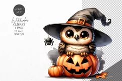 Halloween clipart, Owl clipart, Autumn clipart Product Image 1