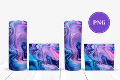 Neon Blue Tumbler Sublimation, Neon Tumbler Wrap Design Product Image 2