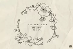Cherry blossom spring wreath SVG PNG EPS Product Image 2