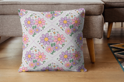 Retro Flower Seamless Pattern, Groovy Floral Pastel Design Product Image 2