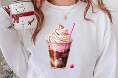 Pink Christmas Coffee Sublimation Clipart, Christmas PNG Product Image 2