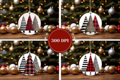 Rustic Christmas Round Ornaments, Christmas Tree Ornaments Product Image 2