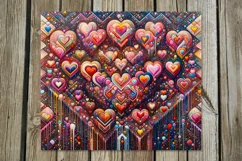 Vintage Hearts | 4 Skinny tumbler sublimation designs Product Image 2