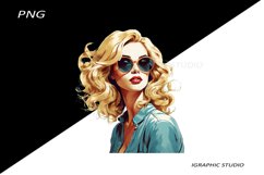 Retro Comic Style Pop Art Girls Clipart Png Product Image 1
