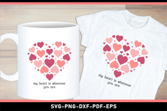 Love Quote With Hearts SVG, Valentines Day T Shirt Designs Product Image 1