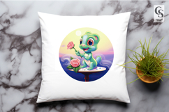 Cute Animal Rose Illustration Clipart Sublimation PNG Product Image 2