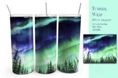 Northern lights Tumbler Wrap Sublimation Product Image 1