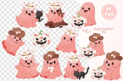 Pink Spooky Halloween Ghost Clipart Ghost PNG Product Image 2