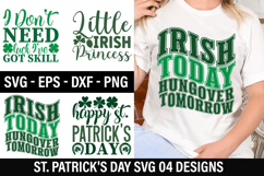 St. Patrick&#039;s Day SVG Design - irish today hungover tomorrow Product Image 1