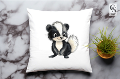 Cute Skunk Watercolor Forest Animal Clipart Sublimation PNG Product Image 2