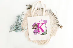 Letter K Girl Machine Embroidery Design Product Image 3
