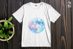 Pastel Galaxy Moon Clipart Sublimation PNG Product Image 2