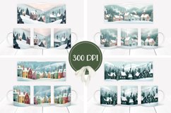 Christmas Village Mug Design, Christmas House Mug PNG Product Image 2