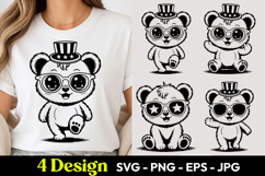 Cool Panda With Hat SVG PNG Product Image 1