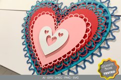 3D Papercut Decorative Layered Heart Mandala Product Image 3