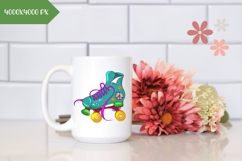 Hand Drawn Roller Skates Illustration, Summer Roller Skates Product Image 2