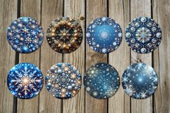 Christmas snowflake | 8 xmas Round earring Sublimation Product Image 2
