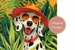 Summer Dog Tumbler Wrap Design, Dalmatian Dog Tumbler PNG Product Image 2